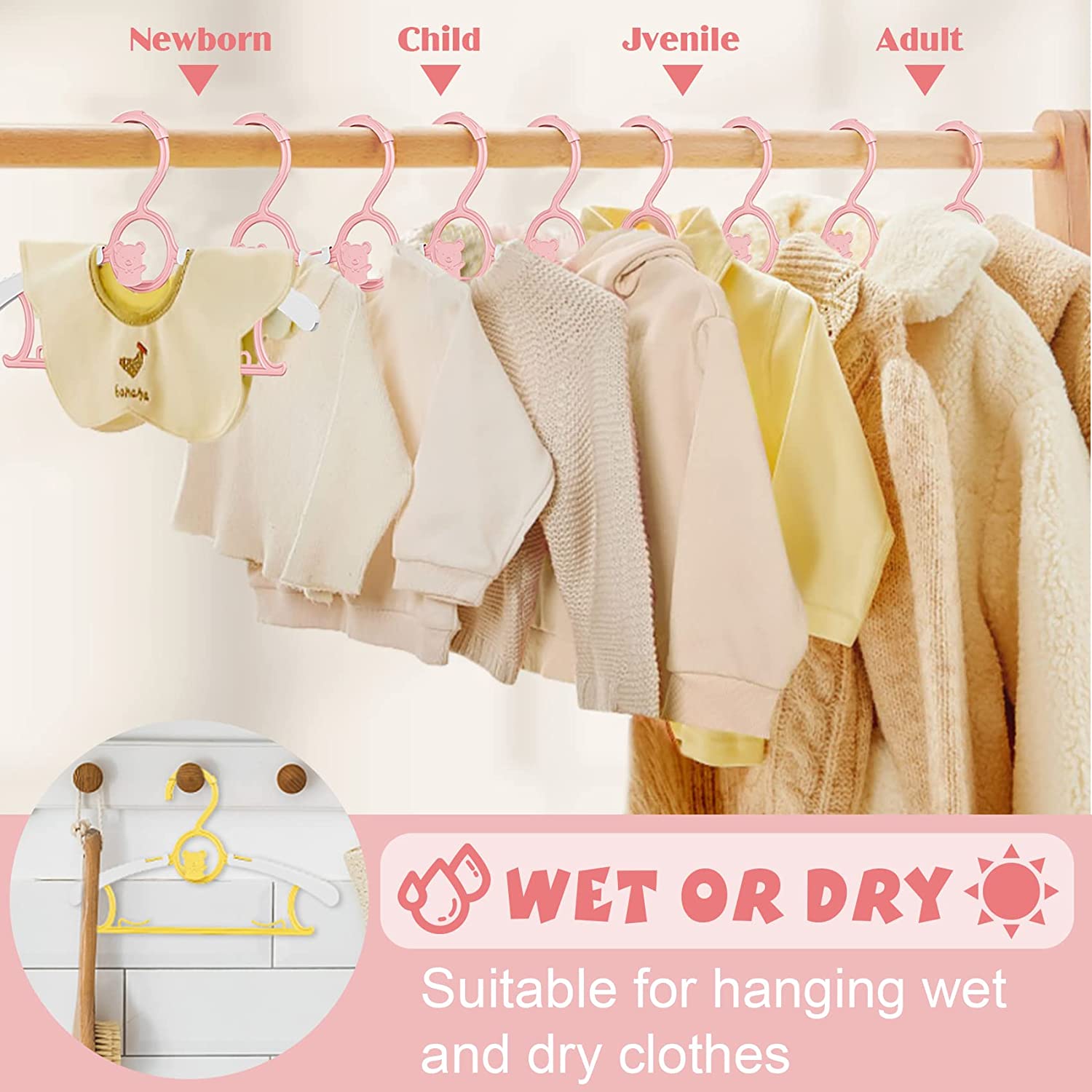 UNTIOR Non-slip Baby Clothes H - огляд і ціна Baby Clothing Hanging Rack