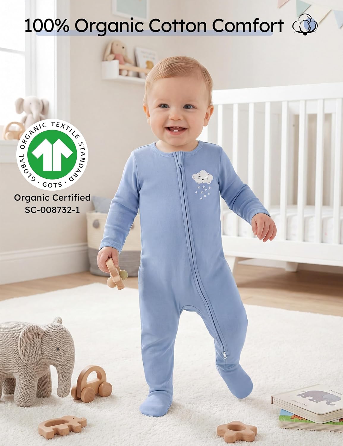 Baby Pajamas 100% Organic Cott - огляд і ціна Baby Clothing Organic